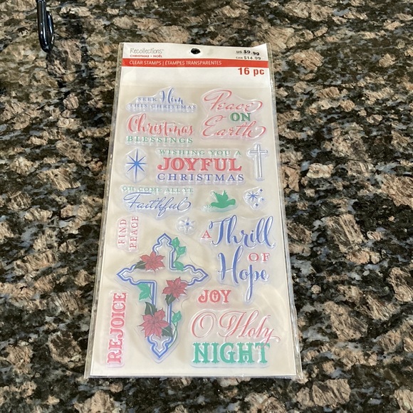 RECOLLECTIONS HOLIDAY SAYINGS CLEAR STAMPS LOT IF 3 NWT - Picture 5 of 6